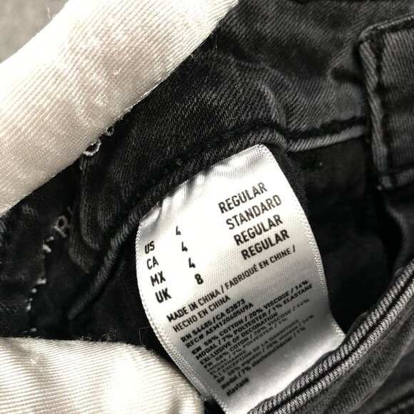 American Eagle Super Hi-Rise Jegging Womens Size 4 Black Super Stretch Ripped - Picture 12 of 12